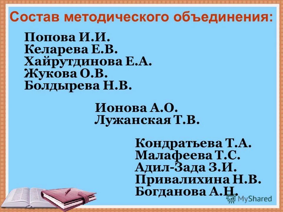 Отчет методического объединения. Состав методического объединения. состав методического объединения учителей.
