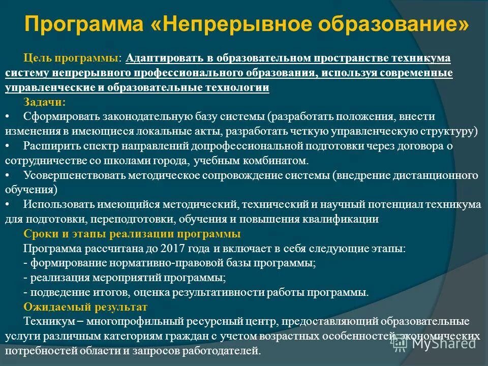 Непрерывное дополнительное образование