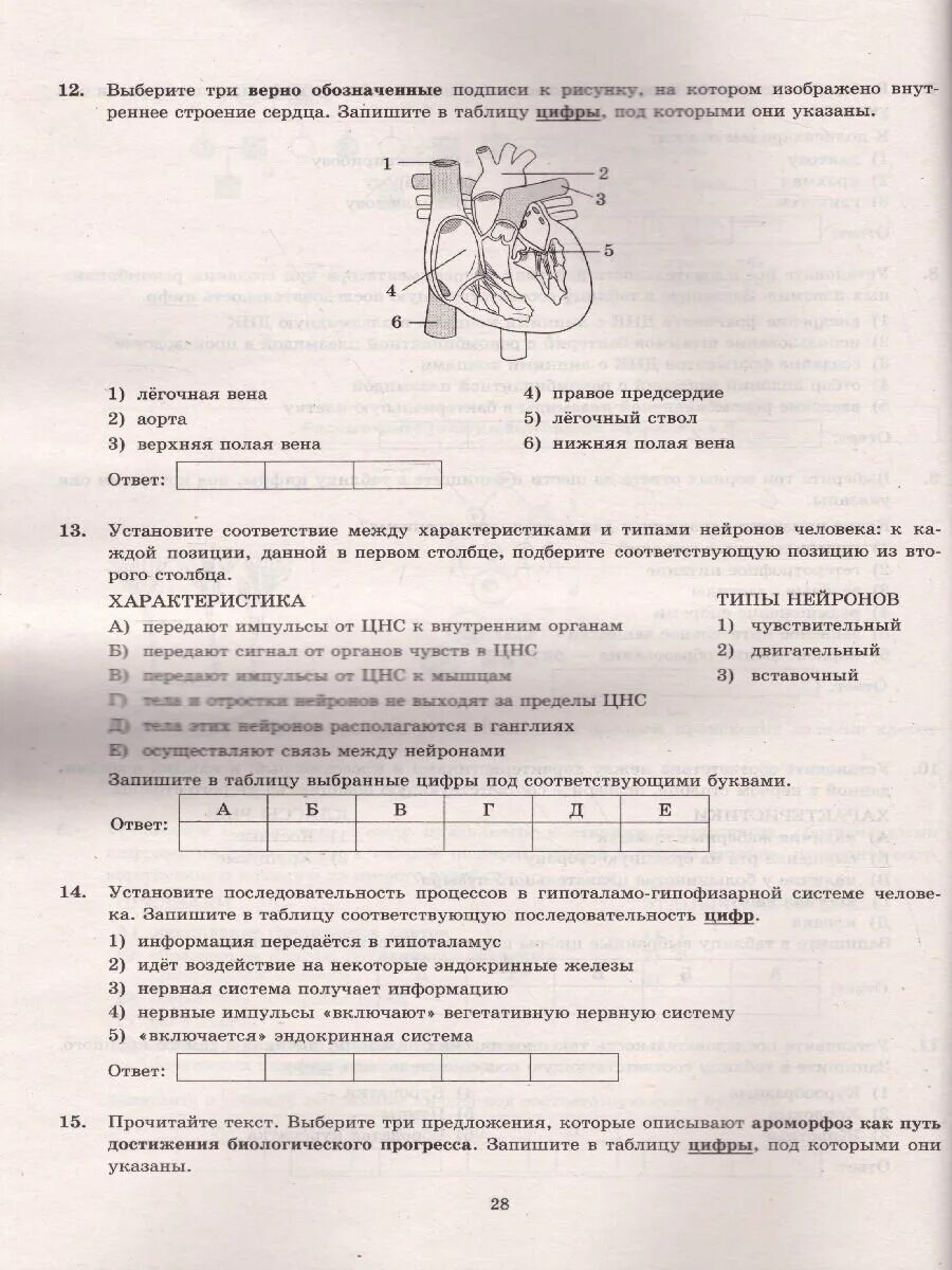 Решу вар по биологии 5 класс