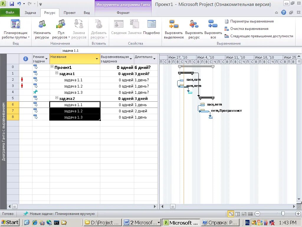 Выравнивание загрузки ресурсов в MS Project. Выравнивание ресурсов проекта. MS Project загрузка ресурсов. Ms project ресурсы