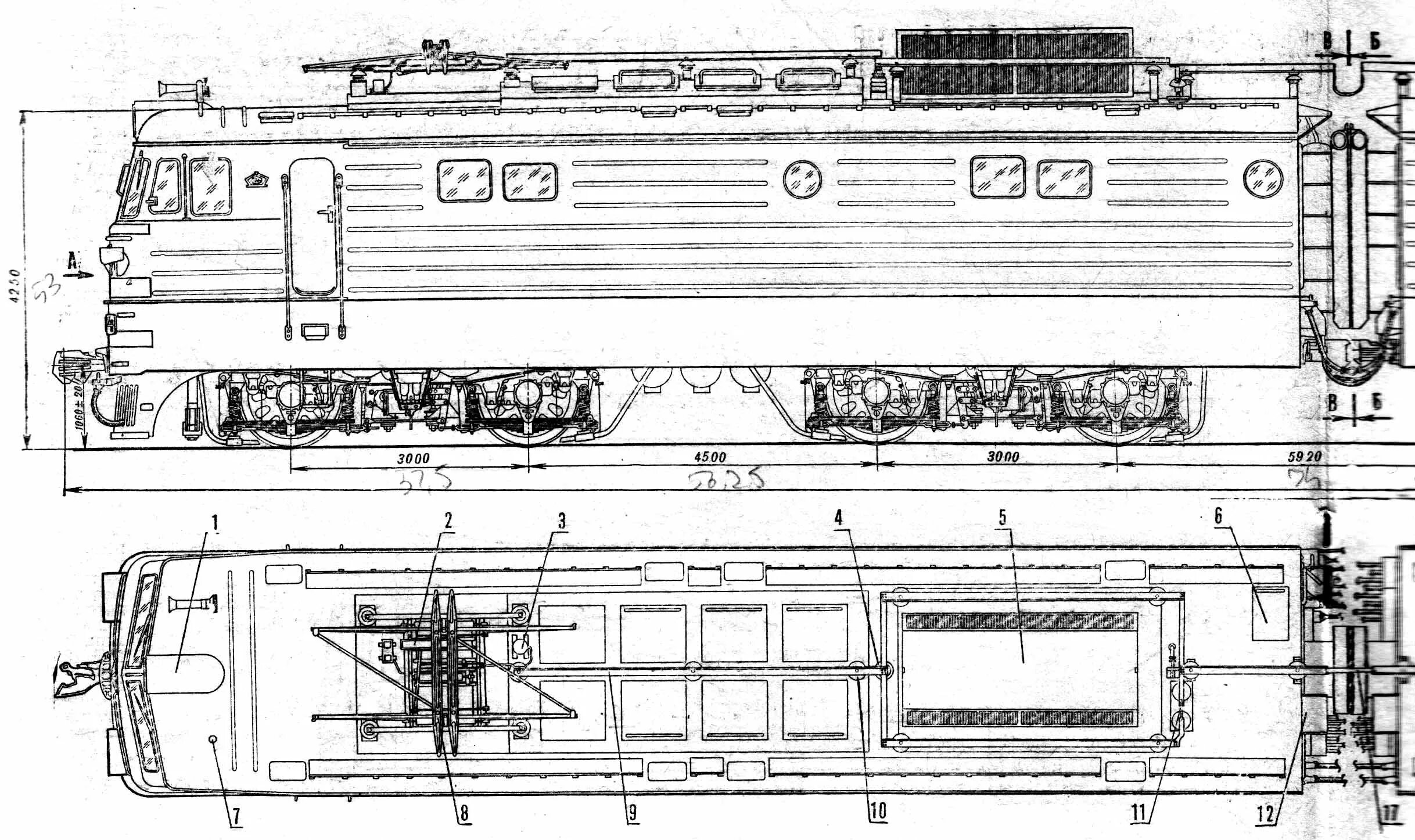 Размеры электровоза