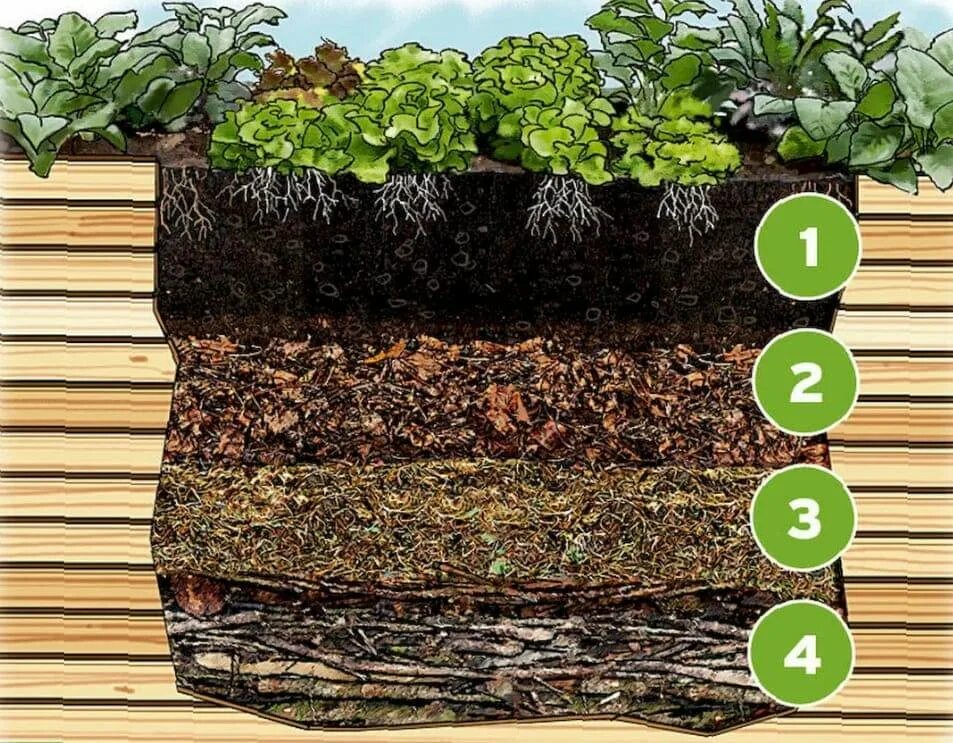 Грунт в теплой грядке. Грядка послойно. Теплые грядки послойно. Грядка компостная шифер. Компостная траншея.