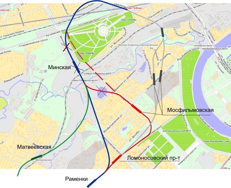 Минская на карте москвы. Метро 2 схема Раменки. Ломоносовский проспект метро на схеме. Ломоносовский проспект станция метро на схеме. Ломоносовский проспект станция метро Мосфильмовская 82 маршрут.