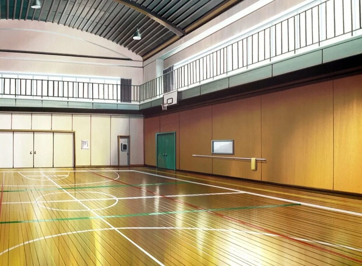 В школе втором этаже. Спортзал Карасуно. Волейбол Карасуно площадка. Волейбольный зал Карасуно. Баскетбол Куроко спортзал.