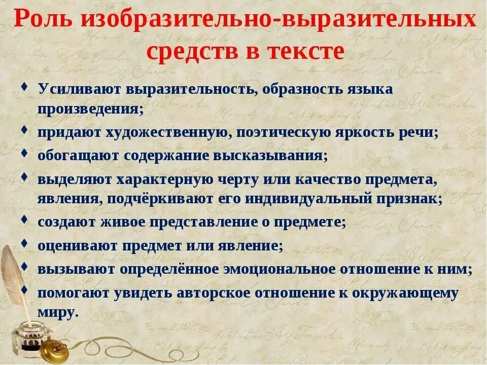 Какими средствами художественной выразительности автор создает. Роль средств художественной выразительности. Роль выразительных средств. Роль выразительных средств в тексте. Роль художественно выразительных средств.