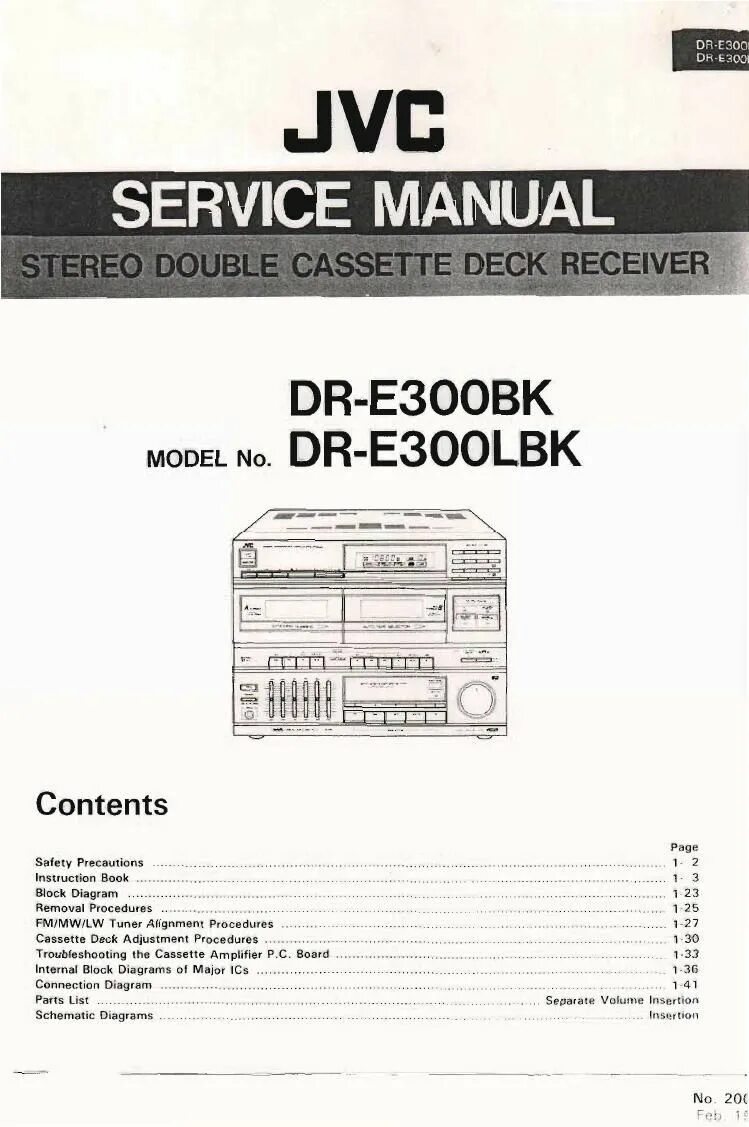 Service manual jvc. JVC Dr-e5lbk. JVC CA me35lbk. JVC 1740 service manual. JVC MX-j200.