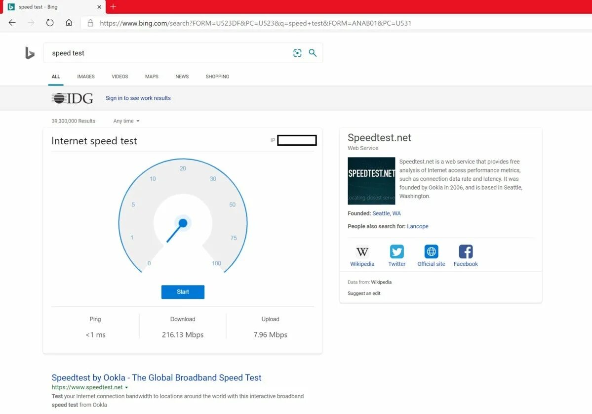 Test net ru. Скорость интернета Speedtest. СПИД тест интернета. Bing Speedtest.