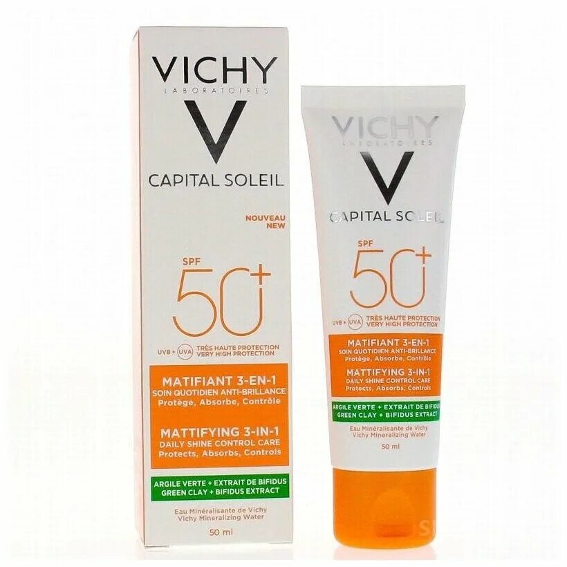 Spf 50 для проблемной кожи лица. Vichy Capital Soleil SPF 50 3 in 1. Capital Soleil от Vichy SPF 50. Виши солнцезащитный SPF 50+. Виши 50+ солнцезащитный крем.