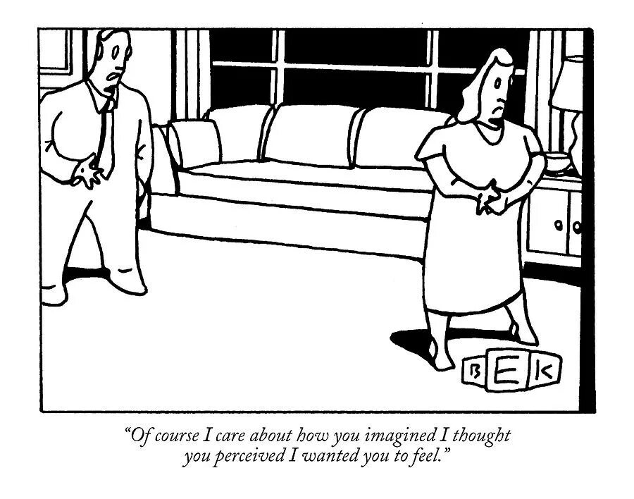 Thinking i wanted to. Cartoon from the New Yorker Psychology. Complicated sentences. Of course i won’t. How would you rate this complicated relationship.