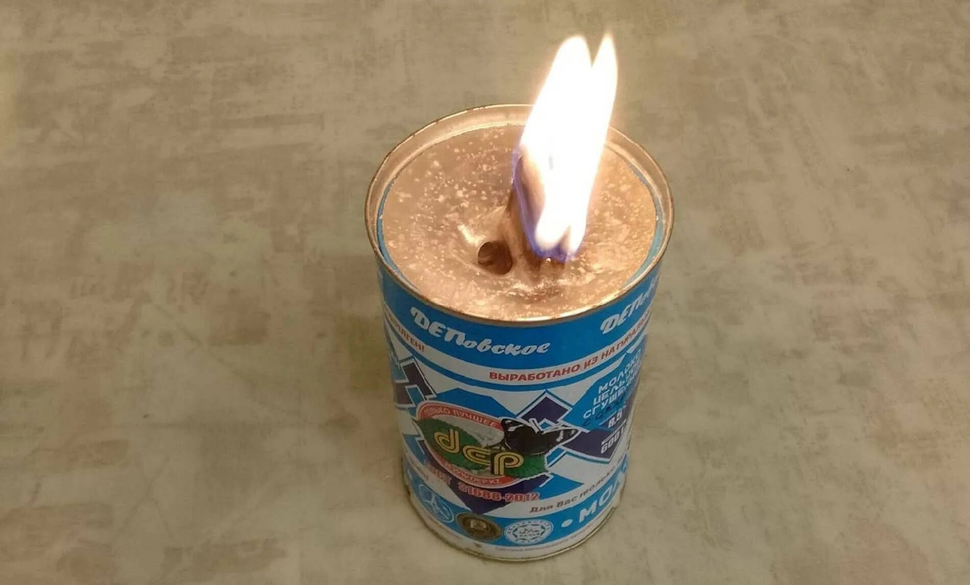 Как сделать окопную свечу из консервной