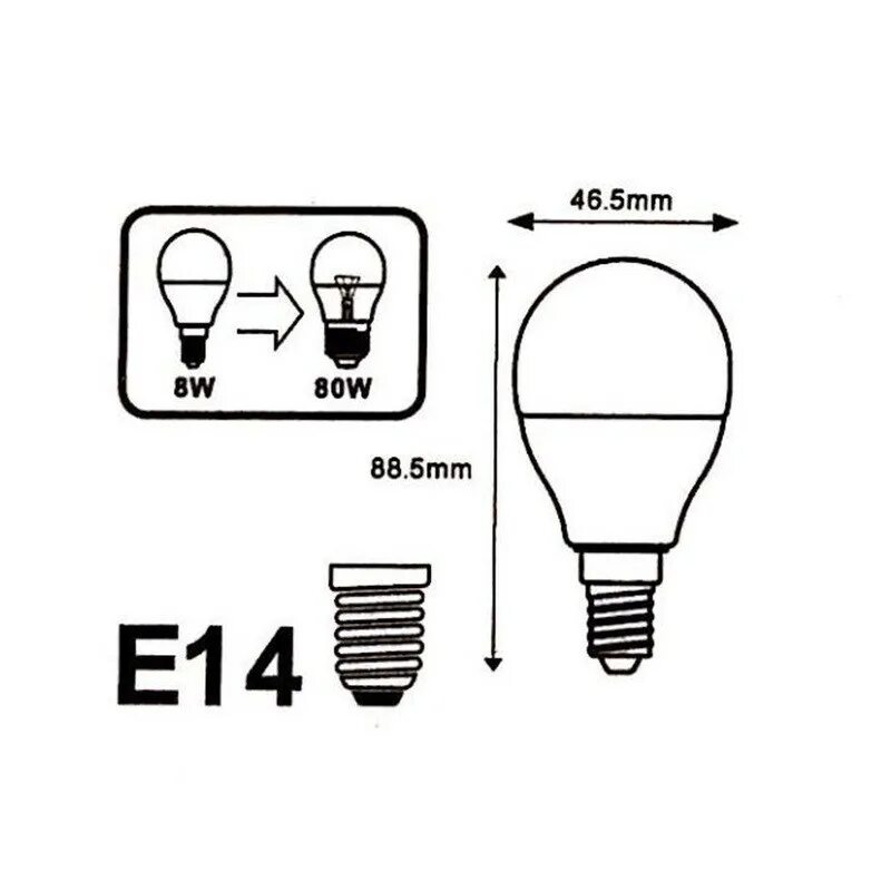 Ampoule. ДШ 230-40 е14 чертеж. E14-g45 7.5w op. Bayer Lux 662422 \1 e 14.