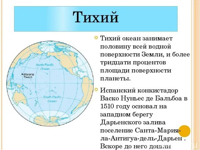 Тихий океан занимает площадь