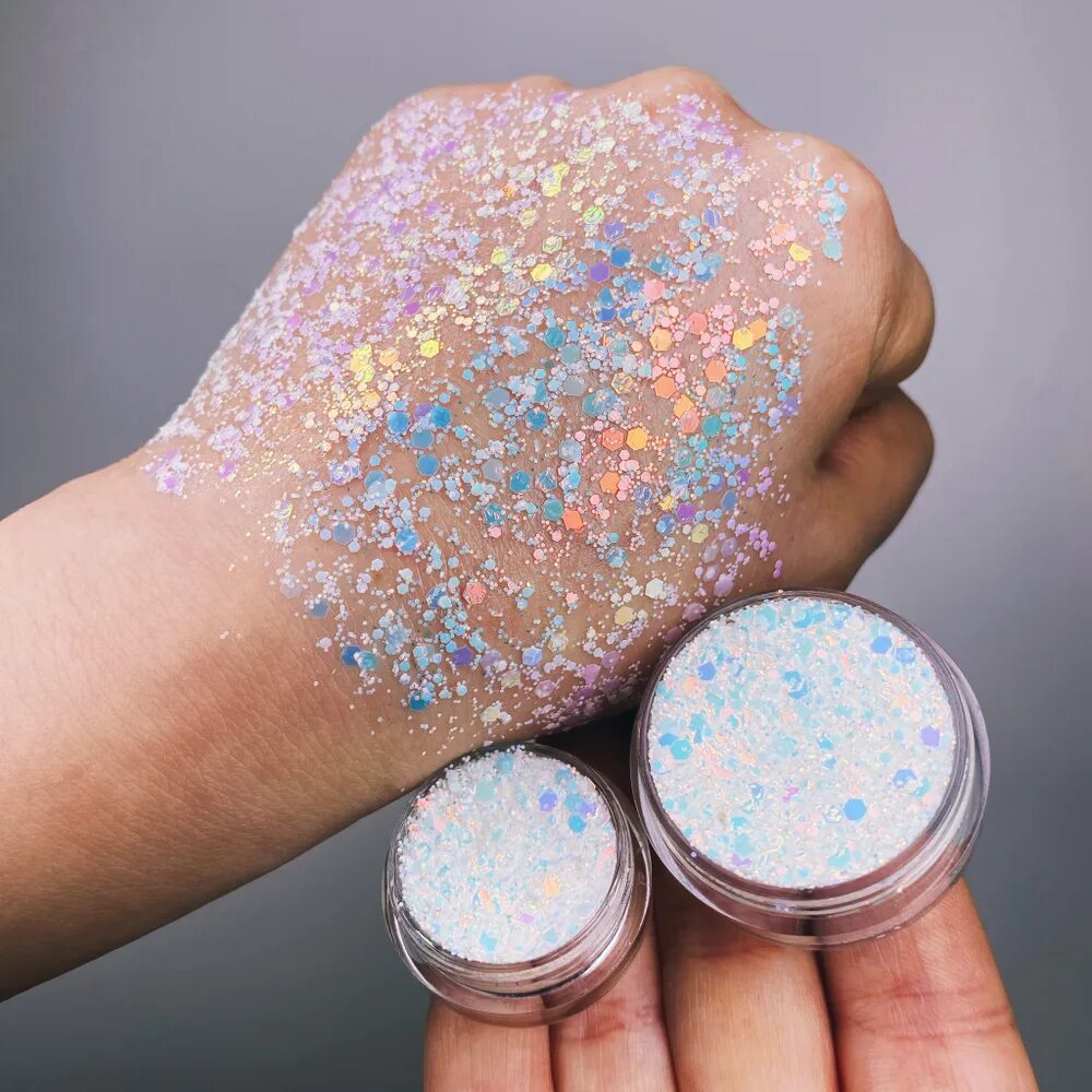 Озон глиттер. Озон глиттер. Блестки для декора. 2 мм 20 г 24 белый. Глиттер для тела.