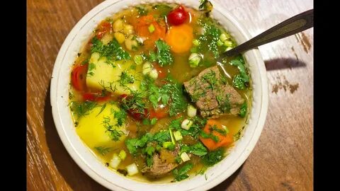 Приготовление шурпы в казане