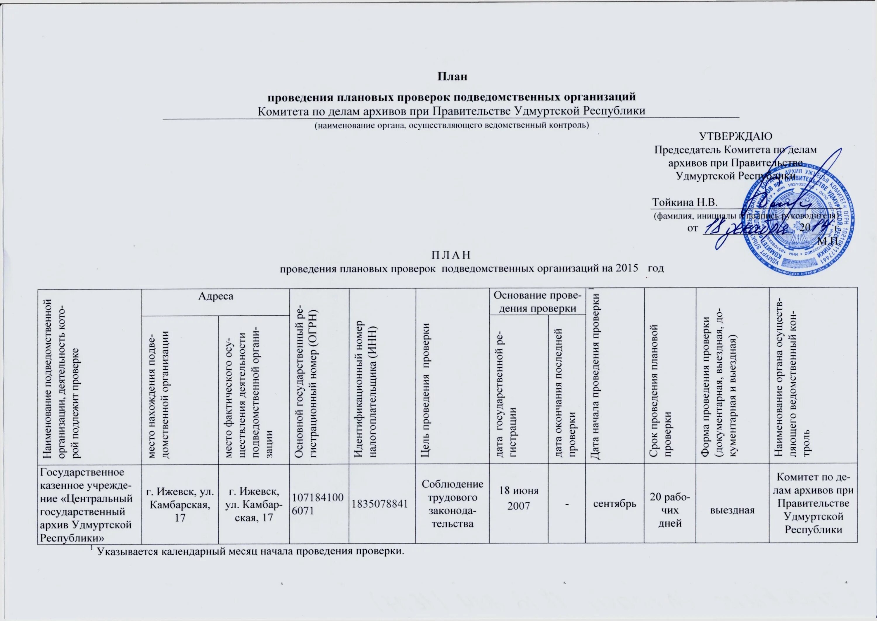 План проверок на 2023