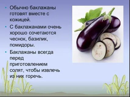 Баклажаны свойства