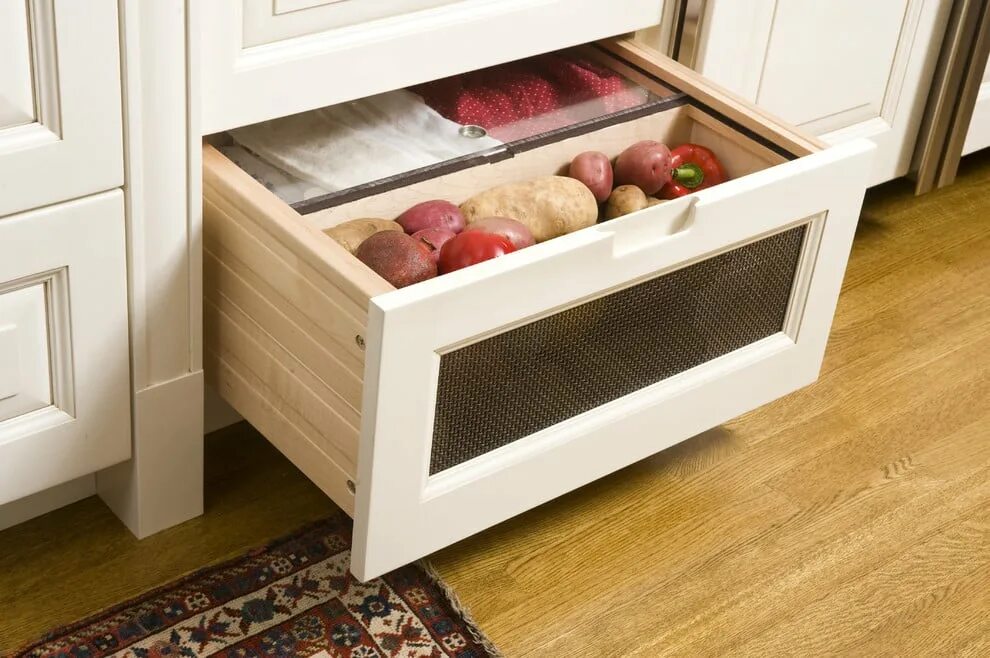 Купить ящики для хранения кухня. LG ящик для овощей Drawer 409. Выдвижной ящик для хранения овощей. Выдвижной ящик для картошки. Ящик под овощи на кухню.