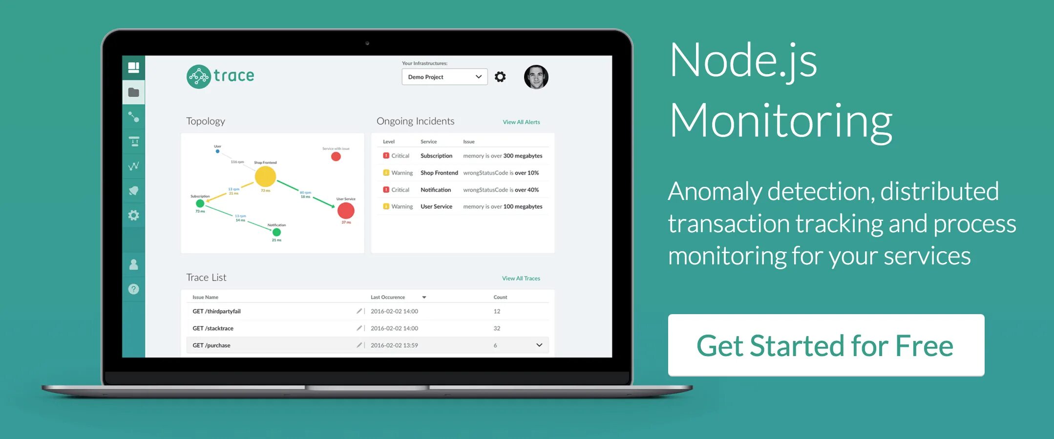 Node js trace