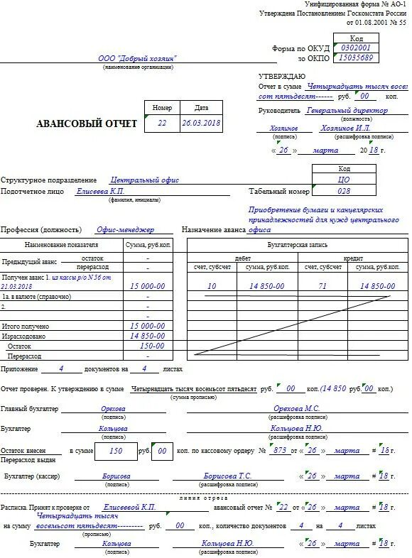 Пример оформления авансового отчета. Пример авансового отчета заполненного. Пример заполнения авансового отчета по чекам. Как заполняется авансовый отчет по командировке.