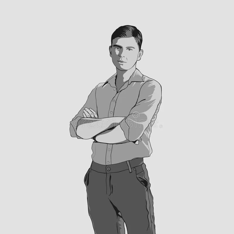 Парень стоит рисунок