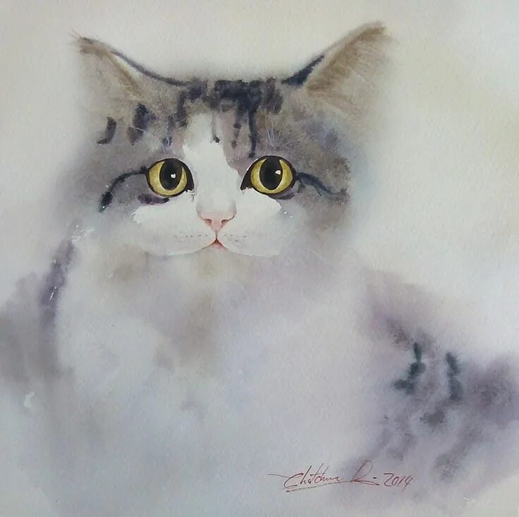 Игрушк ав смешанной техники. Кошки в современной живописи. Игрушка для кошки. Акварель по сырому животные. Chatchawarn ruksa акварель.
