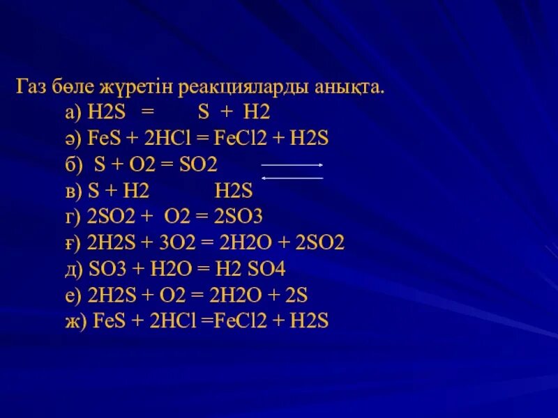 Реакция hcl fes