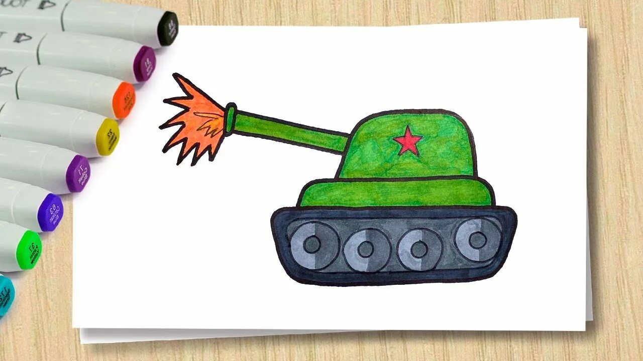 Рисуем танк на 23 февраля. Танк для рисования детям. Танк рисунок легкий для детей. Как нарисовать танку и салата. Рисунок танка на 23 февраля для детей.