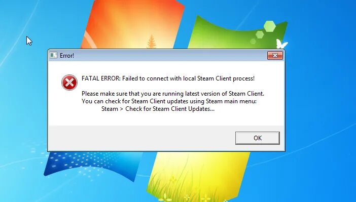 Ошибка при запуске КС го Fatal Error. Фатальная ошибка. Fatal Error failed. Failed to connect with local Steam client process.