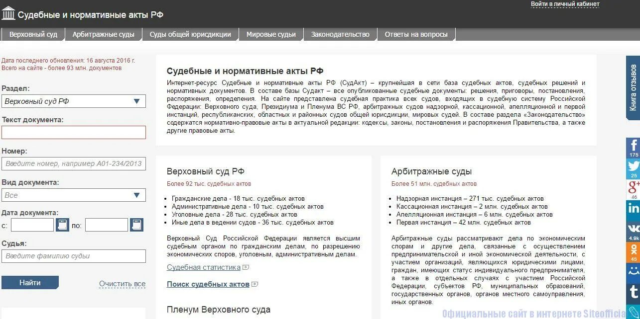 1 https sudact ru. Крупнейшая база судебных решений. СУДАКТ ру. База судебных дел.