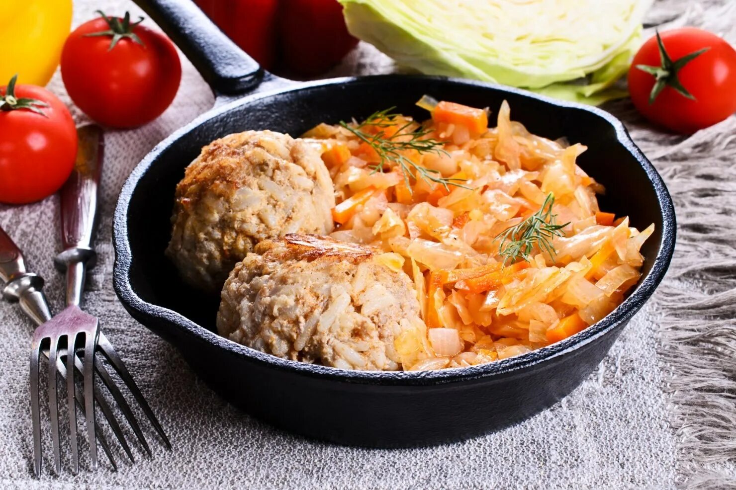 Картофель с рисом и овощами