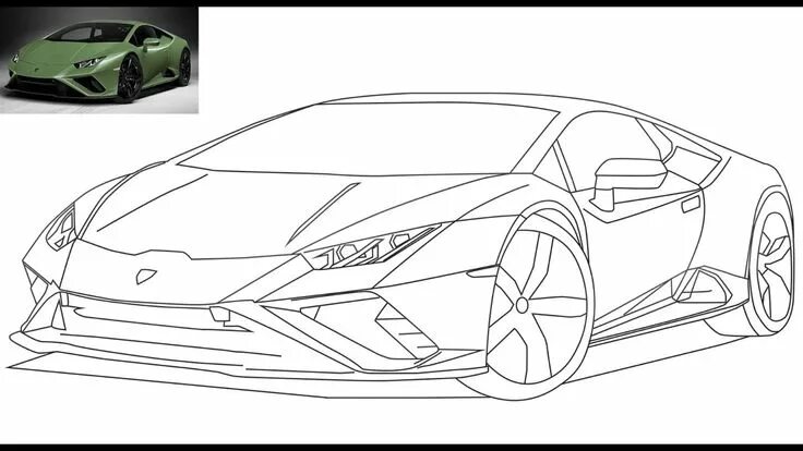 Lamborghini Huracan Coloring Page - Lines Art - Coloring Books #lamborghini #lam