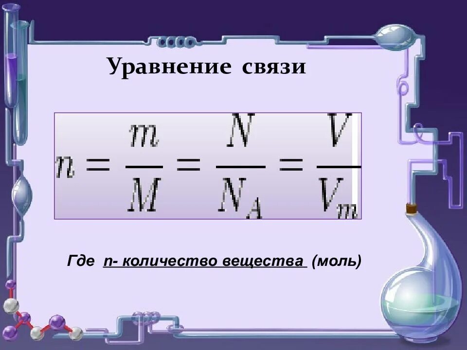 Количество вещества в соединении. Уравнение связи. формула уравнения связи. связь молярной массы и числа авогадро. молярная масса количество вещества число авогадро.