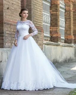 Платья на свадьбу с длинным рукавом
