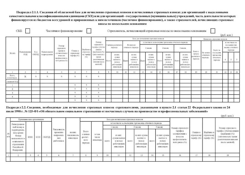 Подраздел 1.1 отчета ефс 1