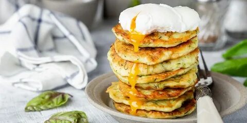 Оладьи с колбасой сыром и зеленью