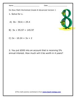 8 grade math