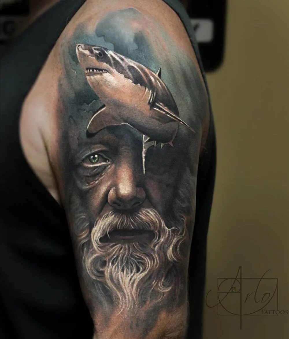 посейдон тату. трезубец посейдона тату. тату богов олимпа посейдон. тату нептуна посейдона. посейдон тату.