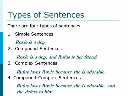 Types of sentences in english