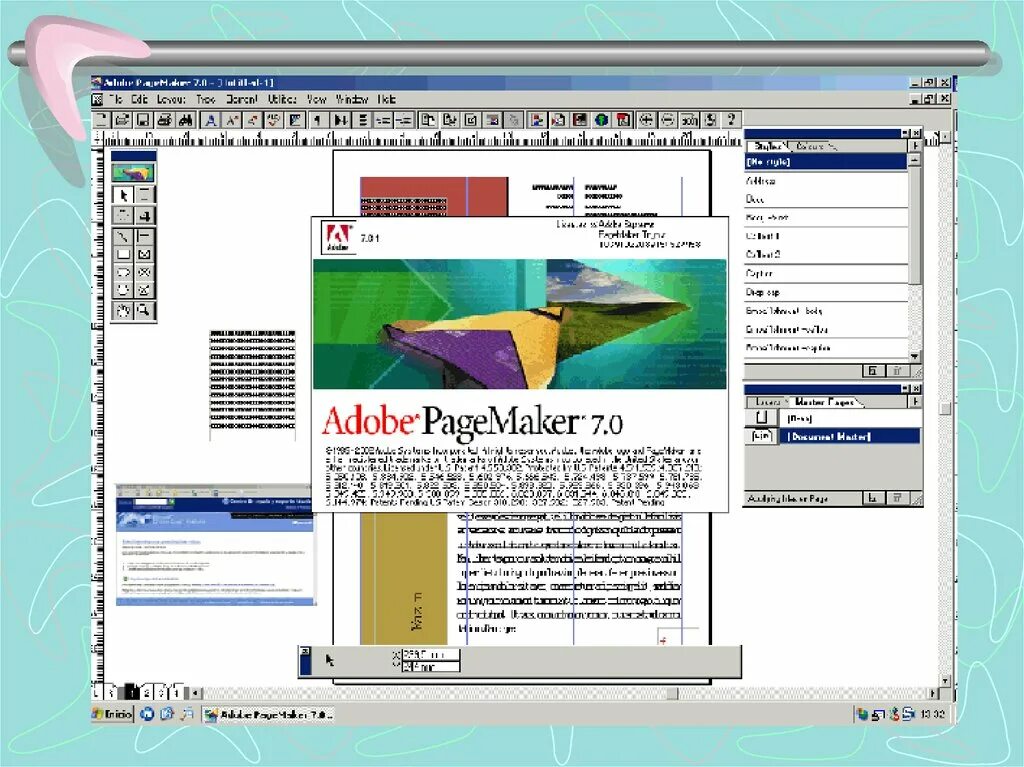 Adobe pagemaker. Adobe PAGEMAKER 7.0. PAGEMAKER Интерфейс. PAGEMAKER панель управления.