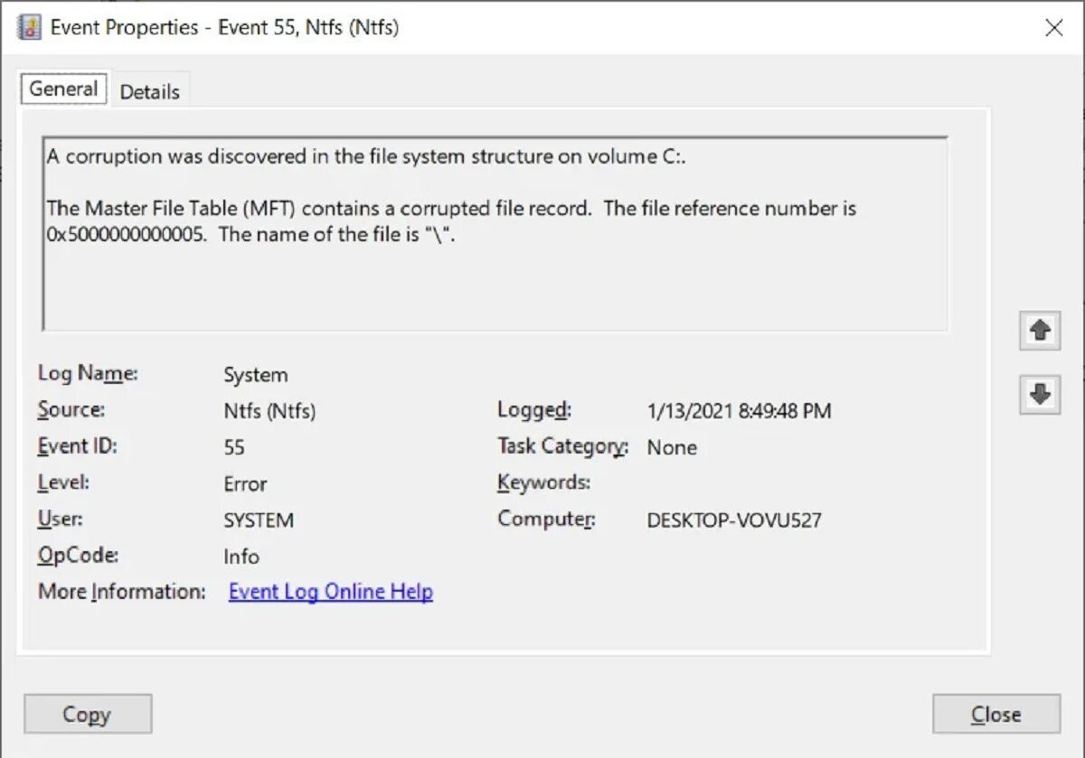File could be corrupted. Ошибка NTFS file System. Повреждения жесткого диска Windows. Диск поврежден Windows 10. Система повреждена виндовс 10.