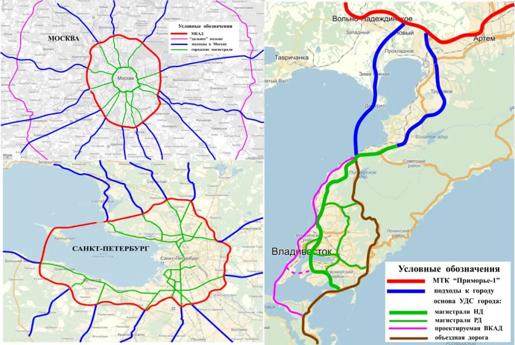 Сравнение питера и москвы. Владивостокская Кольцевая автомобильная дорога. Транспортная схема. Схема ВКАД. Сравнение территории Москвы и Санкт Петербурга.