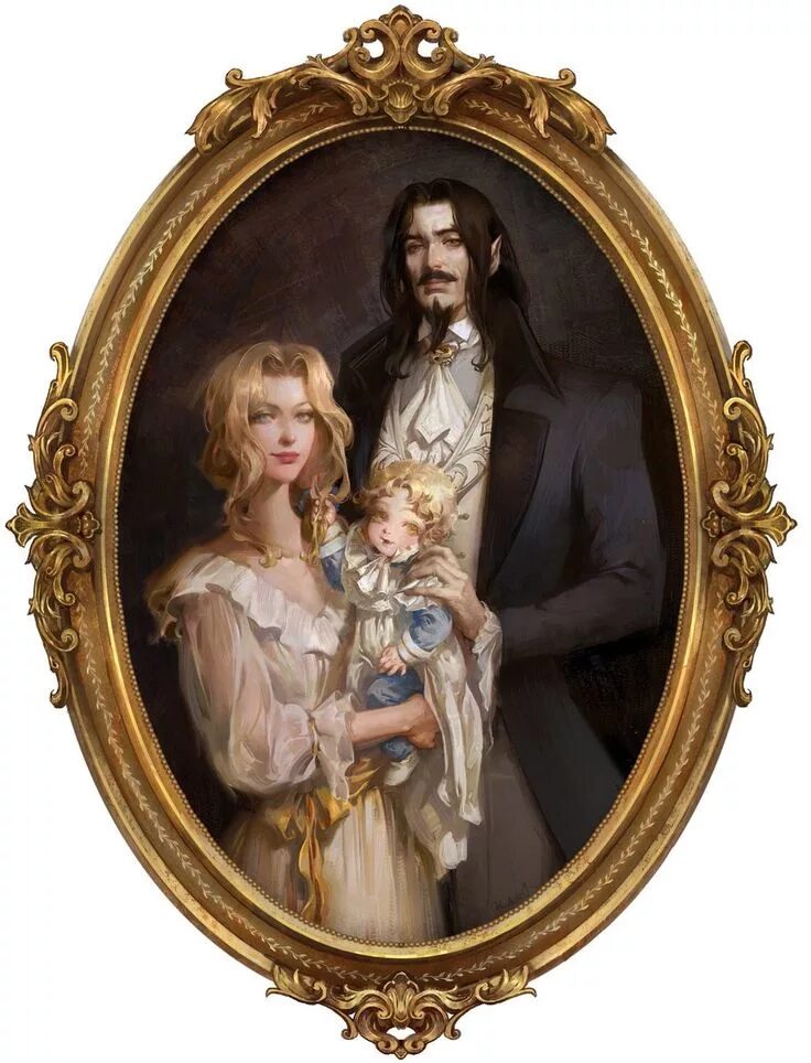 Дочь аристократа хочет влюбить в себя черного. Семья Дракулы кастельвания. Castlevania семейный портрет. Кастлвания портрет. Кастельвания портрет семьи.