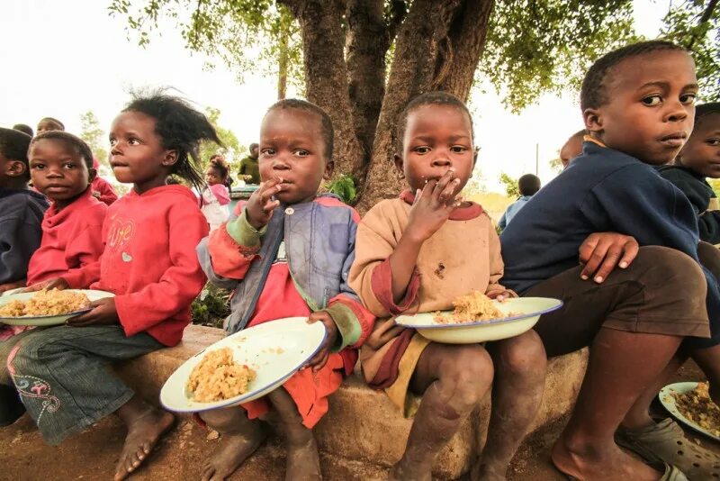 Starving people