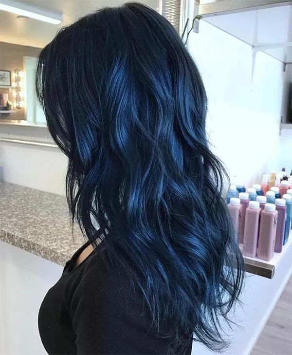 Pin on окрашивание Blue ombre hair, Dark blue hair dye, Dark blue hair