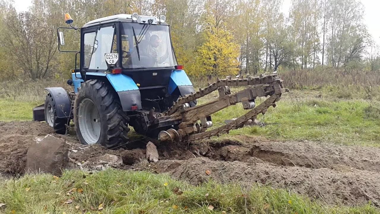 Работа мтз видео. МТЗ 82.1 С барой ЭЦУ. МТЗ ЭЦУ-150гр. Экскаватор траншейный цепной ЭТЦ-1609бд. МТЗ С барой.