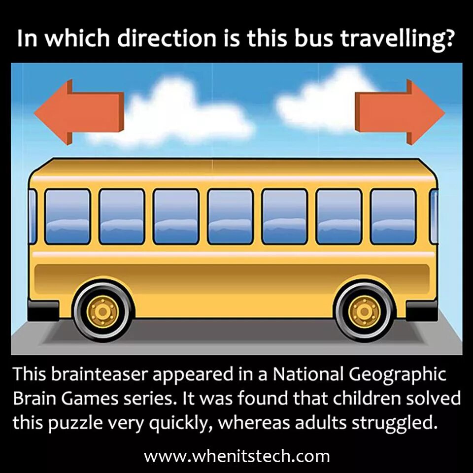 Включи автобус еду. Головоломка про автобус. Логическая задача про автобус. Логические задачи про автобус с ответами. Картинка в какую сторону едет автобус.
