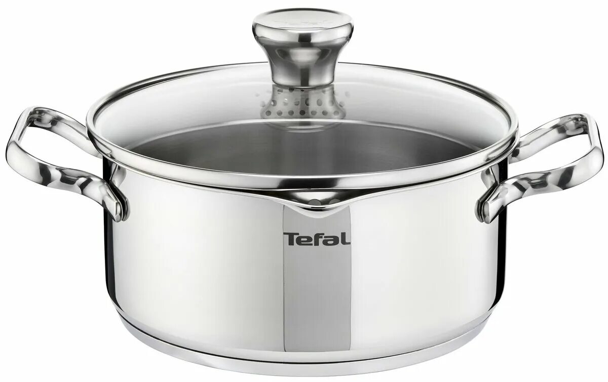 Кастрюли из нержавеющей стали с толстым дном. Tefal Duetto кастрюля. Набор посуды Tefal Duetto a705s375. Кастрюля Tefal Duetto 2 7 л. Tefal a7054375.