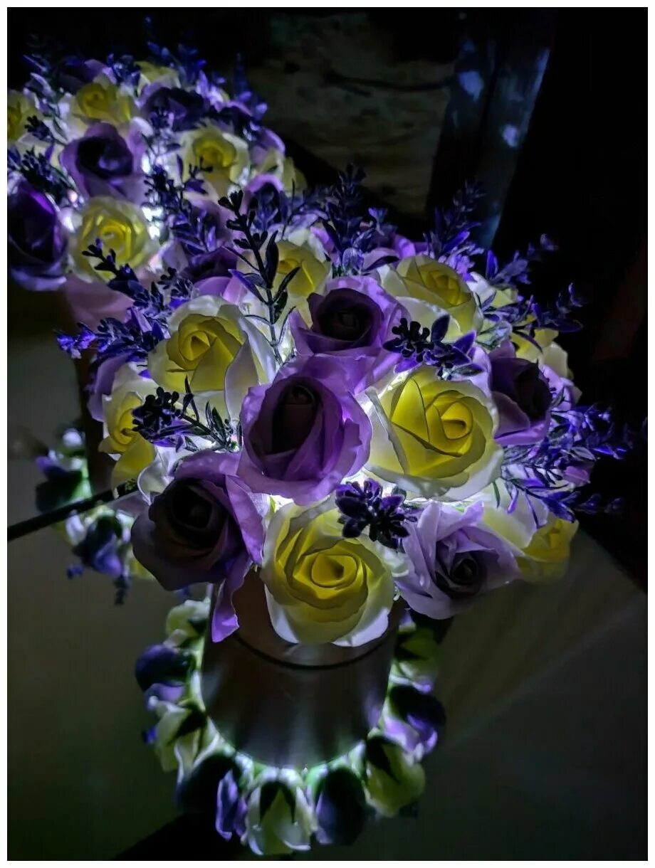 букеты с мерси. светящиеся цветы. как собрать светящийся букет. светящиеся букеты. ночник светящиеся цветы.