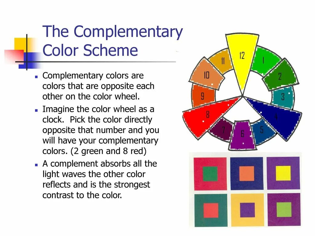 Комплементарные цвета. Color Wheel. Complementary Color scheme. Color Theory complementary. Opposite of each