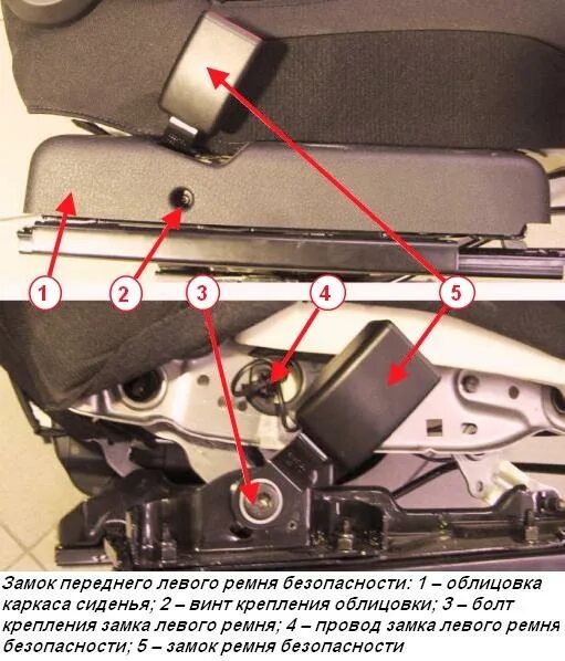 СНЯТИЕ И УСТАНОВКА ПЕРЕДНИХ РЕМНЕЙ БЕЗОПАСНОСТИ Nissan Руководство Nissan